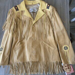 Vintage LARIAT Leather Suede Jacket w/ Fringe Detail